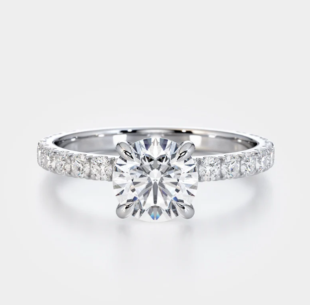 Donatella Modern Shank Pave Engagement Ring