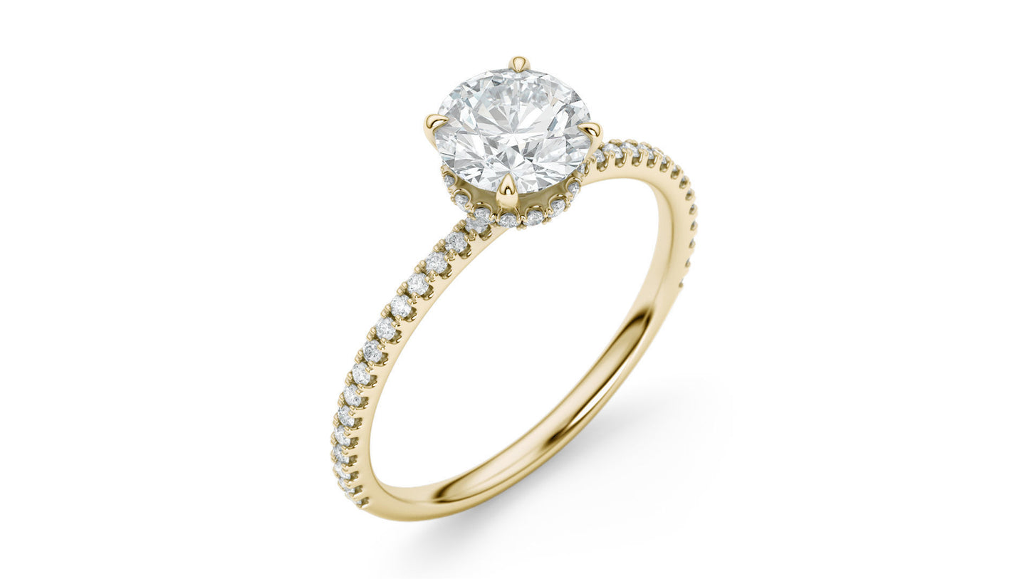 Isabella Hidden Halo Accented Round Engagement Ring - ALLMYERA