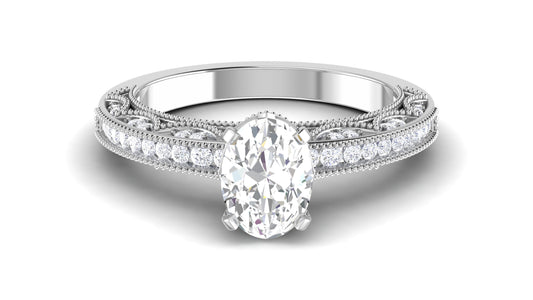 Eliza Vintage Inspired Oval Engagement Ring - ALLMYERA