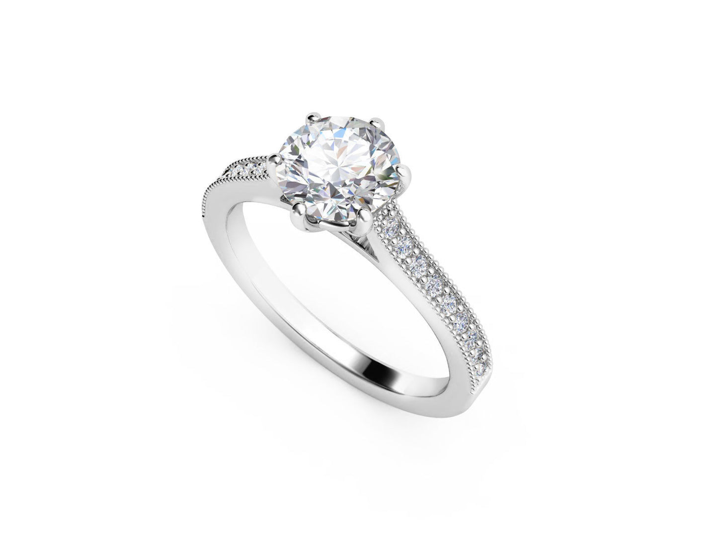 Chiara Vintage Inspired Round Engagement Ring - ALLMYERA