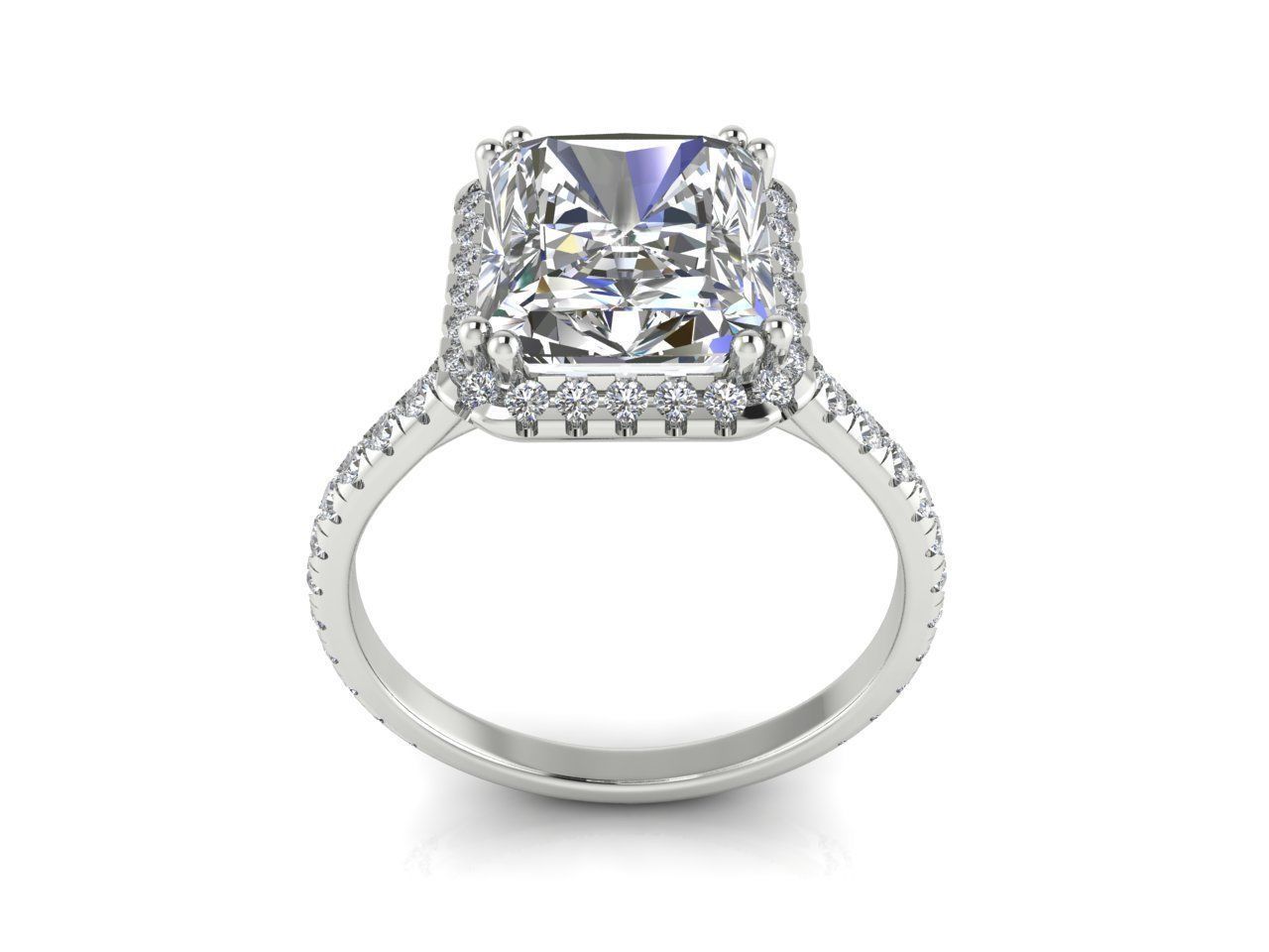 Ophelia Emerald Cut Halo Engagement Ring - ALLMYERA
