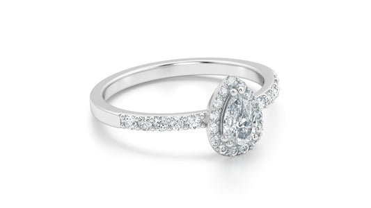 Vienna Accented Halo Pear Shape Engagement Ring - ALLMYERA