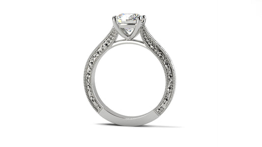 Emilia Hand Engraved Vintage Inspired Engagement Ring - ALLMYERA