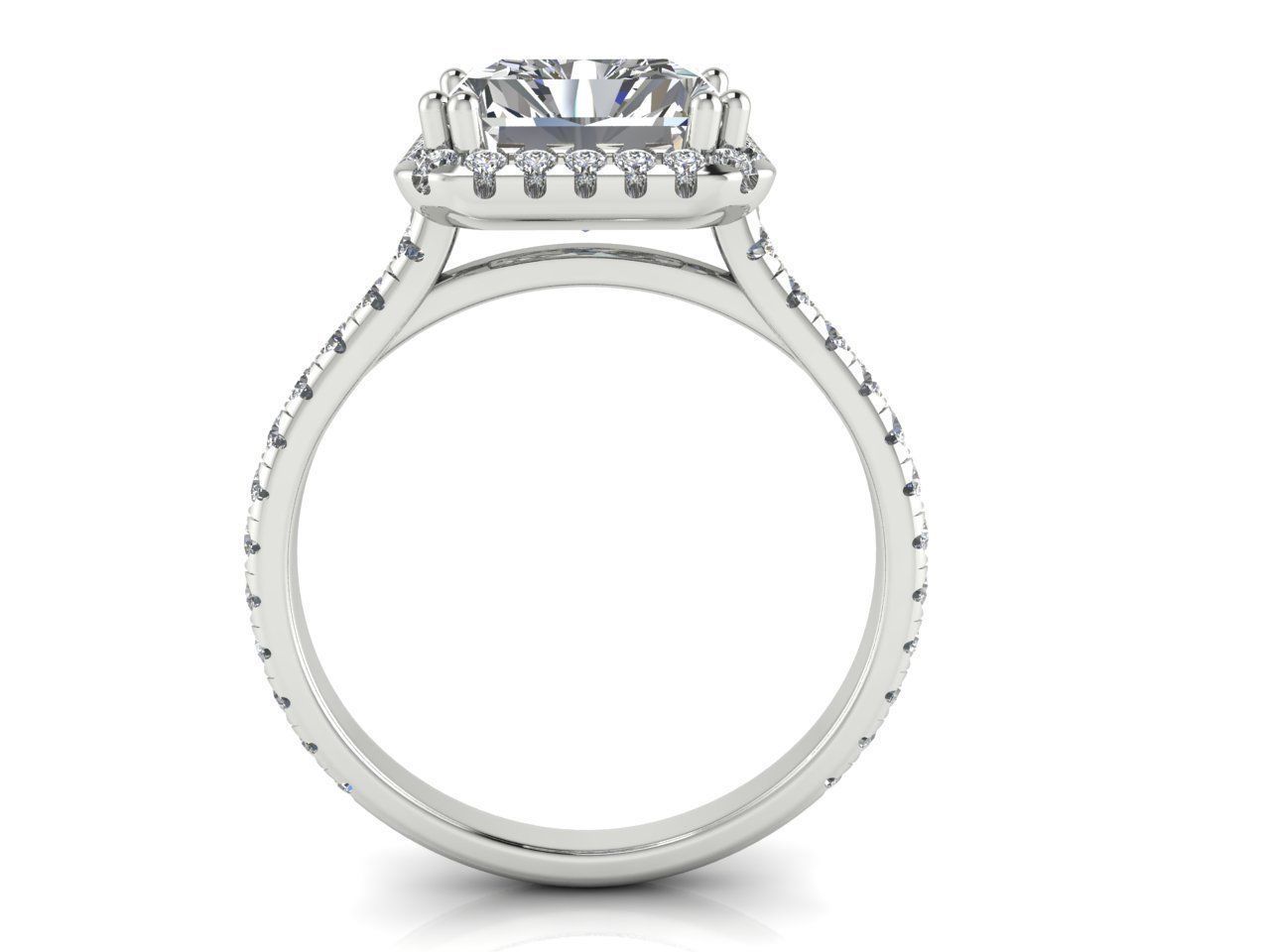 Ophelia Emerald Cut Halo Engagement Ring - ALLMYERA