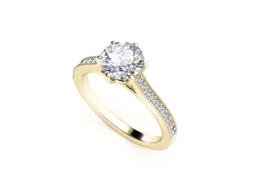 Chiara Vintage Inspired Round Engagement Ring - ALLMYERA