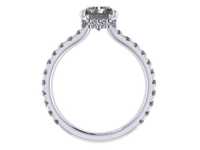 Gisella Hidden Halo Radiant Cut Accented Engagement Ring - ALLMYERA
