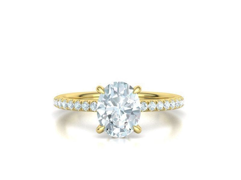 Amelia Hidden Halo Oval Solitaire Engagement Ring - ALLMYERA