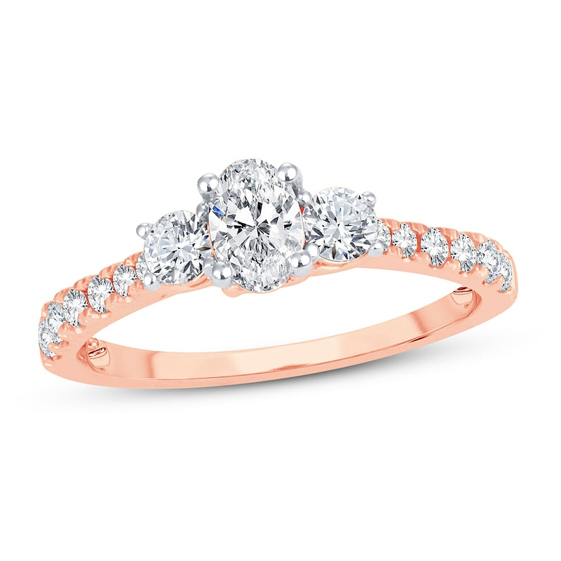 Jane Three Stone Oval Engagement Ring - ALLMYERA