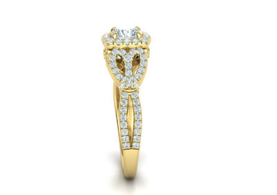 Jemma Vintage Inspired Venetian Halo Engagement Ring - ALLMYERA