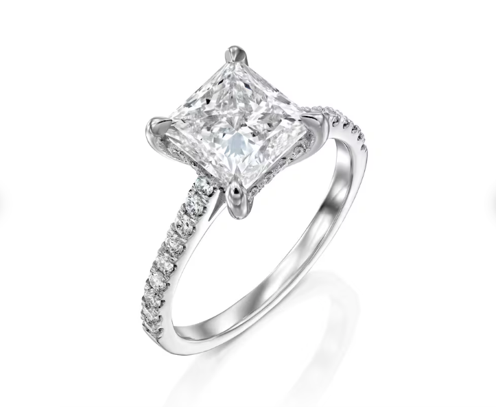 Violetta Pave Princess Cut Engagement Ring - ALLMYERA