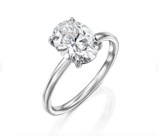 Mirabelle Timeless Oval Solitaire Engagement Ring - ALLMYERA