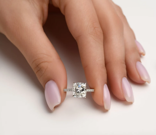 Isolde Pave Cushion Cut Engagement Ring - ALLMYERA